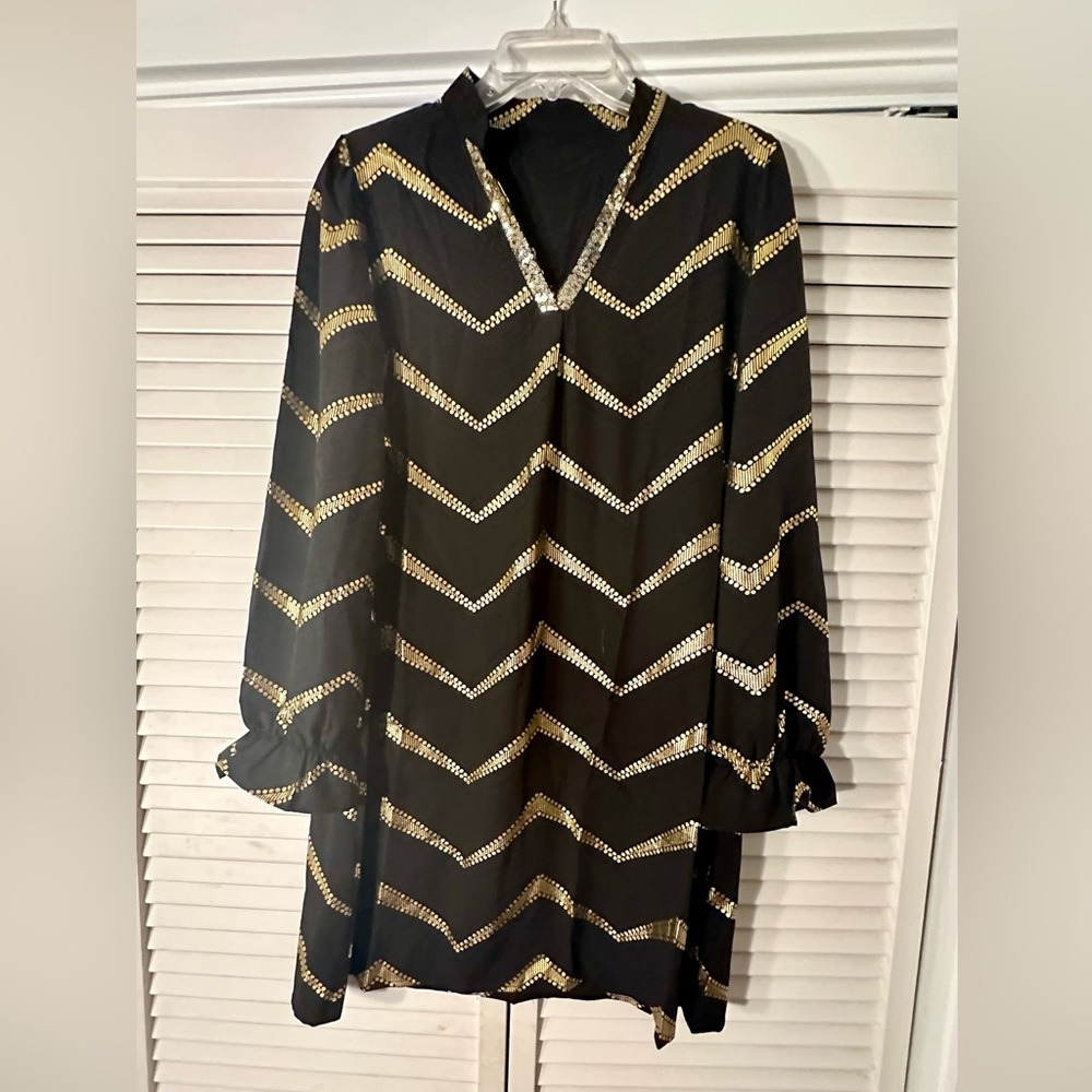 NWT knee length dress with sequin collar